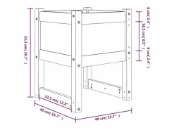 Clicnbuy Jardinera 2 unidades madera maciza de pino 40x40x52,5 cm Negro New