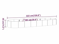 Jardinera arriate acero recubierto polvo antracita 322x100x36cm^Clicnbuy Sale
