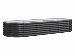 Clicnbuy Jardinera|Jardinera arriate acero recubierto polvo antracita 224x80x36 cm