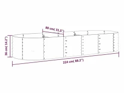 Clicnbuy Jardinera|Jardinera arriate acero recubierto polvo antracita 224x80x36 cm