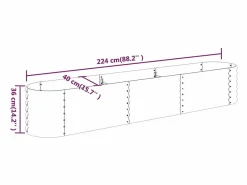 Clicnbuy Jardinera|Jardinera arriate acero recubrimiento polvo marrón 224x40x36 cm