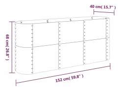 Clicnbuy Jardinera arriate acero recubrimiento polvo marrón 152x40x68 cm Marru00f3n Best