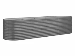 Clicnbuy Jardinera arriate acero recubrimiento polvo 296x80x68 cm Gris Clearance