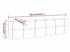 Clicnbuy Jardinera arriate acero recubrimiento polvo 296x80x68 cm Gris Clearance