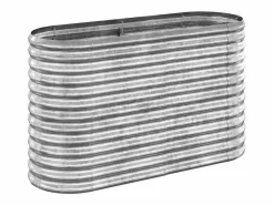 Clicnbuy Jardinera arriate acero recubrimiento polvo plata 114x40x68 cm Plateado New