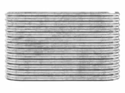 Clicnbuy Jardinera arriate acero recubrimiento polvo plata 114x40x68 cm Plateado New