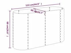 Clicnbuy Jardinera arriate acero recubrimiento polvo plata 114x40x68 cm Plateado New
