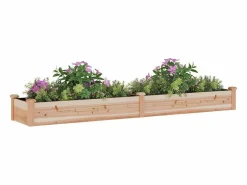 Jardinera arriate con forro madera maciza abeto 240x45x25 cm^Clicnbuy New