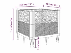 Jardinera con clavijas PP 43,5x43,5x43,5 cm^Clicnbuy Outlet