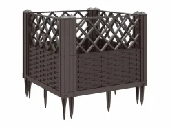 Clicnbuy Jardinera con clavijas PP marrón 43,5x43,5x43,5 cm Marru00f3n Discount