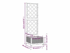 Clicnbuy Jardinera|Jardinera con enrejado PP 40x40x121,5 cm