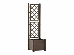 Clicnbuy Jardinera con enrejado PP moca 43x43x142 cm Gris antracita Hot