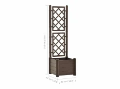 Clicnbuy Jardinera con enrejado PP moca 43x43x142 cm Gris antracita Hot
