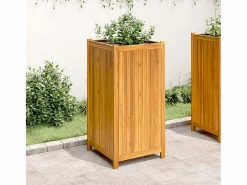 Clicnbuy Jardinera|Jardinera con forro madera maciza de acacia 50x50x100 cm
