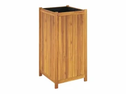 Clicnbuy Jardinera|Jardinera con forro madera maciza de acacia 50x50x100 cm