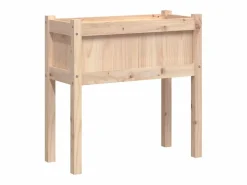 Clicnbuy Jardinera con patas madera maciza de pino 70x31x70 cm Marru00f3n