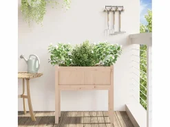 Clicnbuy Jardinera con patas madera maciza de pino 70x31x70 cm Marru00f3n