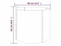Clicnbuy Jardinera de acero con recubrimiento en polvo 80x80x68 cm Verde Best