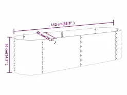 Clicnbuy Jardinera de acero con recubrimiento en polvo 152x40x36cm Gris Best