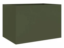 Clicnbuy Jardinera de acero laminado en frío oliva 62x40x39 cm Verde Best