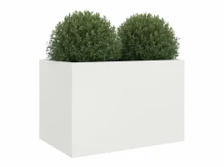 Clicnbuy Jardinera de acero laminado en frío 62x47x46 cm Blanco Discount