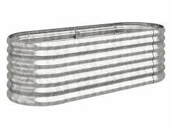 Clicnbuy Jardinera de acero recubrimiento en polvo 114x40x68 cm Plateado Best