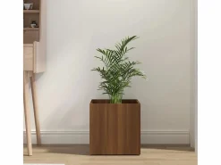 Clicnbuy Jardinera de madera contrachapada marrón roble 40x40x40 cm Marru00f3n Online
