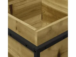 Clicnbuy Jardinera de madera de pino impregnada 40x40x50 cm Marru00f3n