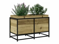 Clicnbuy Jardinera de madera de pino impregnada 80x40x50 cm Marru00f3n Discount