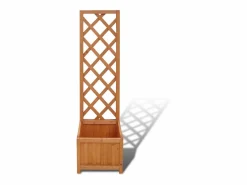 Clicnbuy Jardinera de madera enrejada, 40 x 30 x 135 cm Marru00f3n Outlet