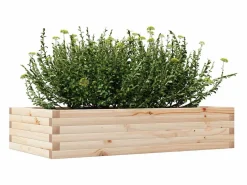 Clicnbuy Jardinera de madera maciza de pino 110x60x23 cm Marru00f3n Best