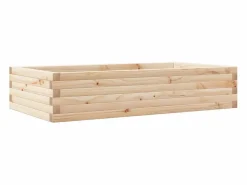 Clicnbuy Jardinera de madera maciza de pino 110x60x23 cm Marru00f3n Best