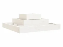 Clicnbuy Jardinera de madera maciza de pino 80x80x27 cm Blanco Hot