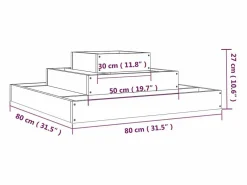 Clicnbuy Jardinera de madera maciza de pino 80x80x27 cm Blanco Hot