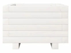 Clicnbuy Jardinera de madera maciza de pino 40x40x26,5 cm Blanco Clearance