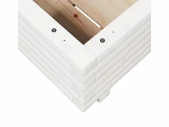 Clicnbuy Jardinera de madera maciza de pino 40x40x26,5 cm Blanco Clearance