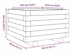 Clicnbuy Jardinera de madera maciza de pino 40x40x26,5 cm Blanco Clearance