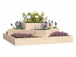 Jardinera de madera maciza de pino 83x83x27 cm^Clicnbuy Discount