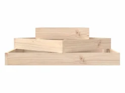 Jardinera de madera maciza de pino 83x83x27 cm^Clicnbuy Discount