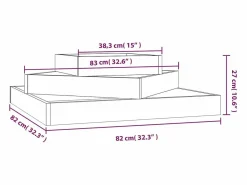 Jardinera de madera maciza de pino 83x83x27 cm^Clicnbuy Discount