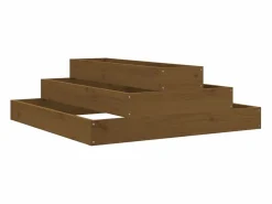 Jardinera de madera maciza de pino marrón miel 80x80x27 cm^Clicnbuy New