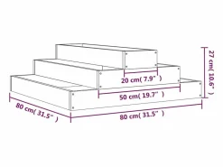 Jardinera de madera maciza de pino marrón miel 80x80x27 cm^Clicnbuy New