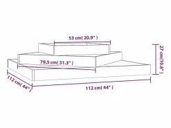Jardinera de madera maciza de pino 112x112x27 cm^Clicnbuy Clearance