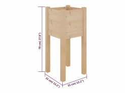 Clicnbuy Jardinera de madera maciza de pino 31x31x70 cm Marru00f3n Hot