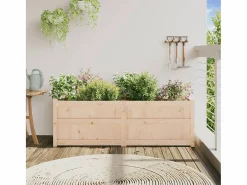 Clicnbuy Jardinera de madera maciza de pino 150x50x50 cm Marru00f3n Sale