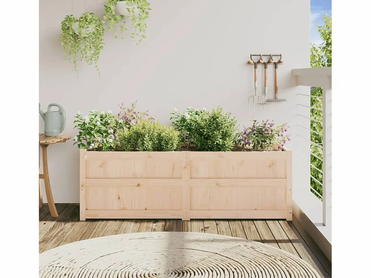 Clicnbuy Jardinera de madera maciza de pino 150x50x50 cm Marru00f3n Sale