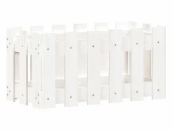 Jardinera diseño de valla madera maciza pino blanca 60x30x30 cm^Clicnbuy Online