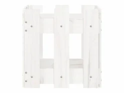 Clicnbuy Jardinera diseño de valla madera maciza pino blanca 30x30x30 cm Blanco New