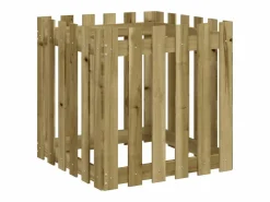 Clicnbuy Jardinera|Jardinera diseño de valla madera de pino impregnada 60x60x60 cm