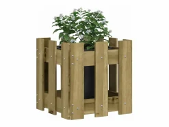 Clicnbuy Jardinera|Jardinera diseño de valla madera de pino impregnada 30x30x30 cm